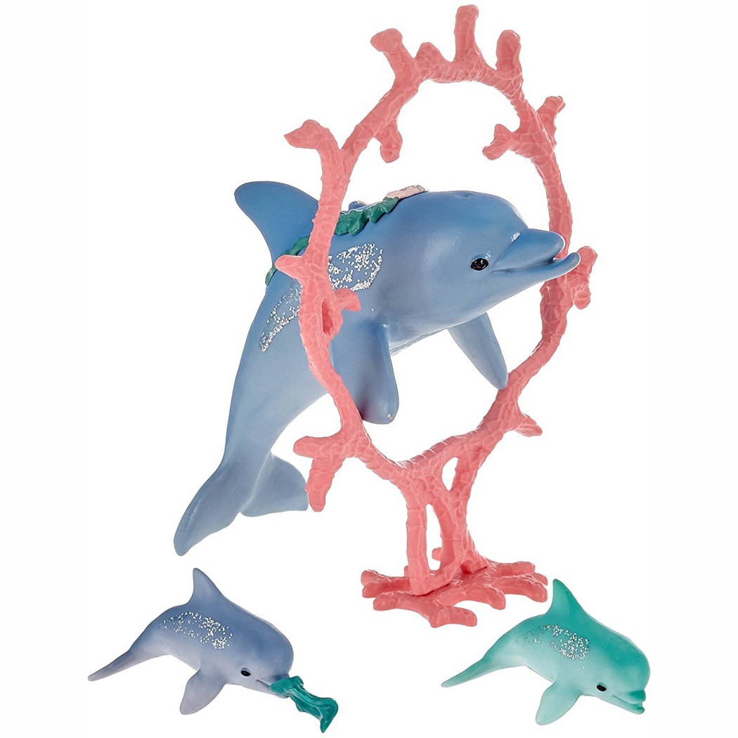 Набор фигурок - Мама дельфин с детенышами  